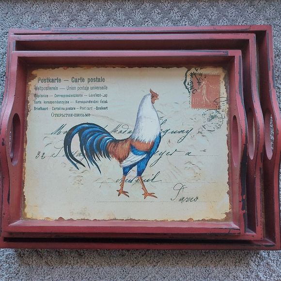 Rooster Serving Trays - Picture 2 of 10